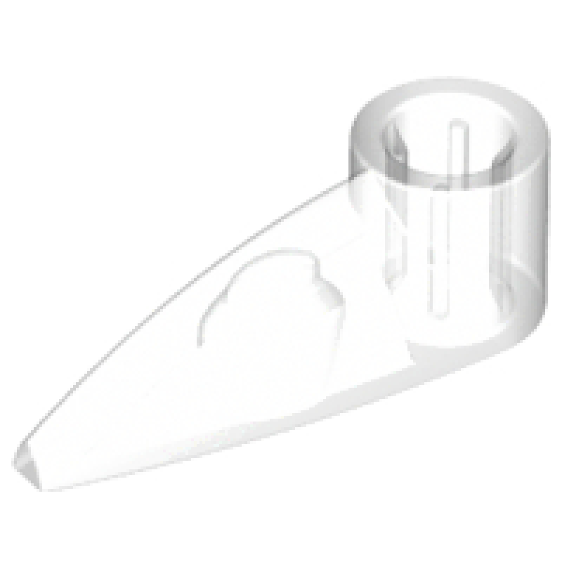 Bionicle 1x3 tand met as gat Trans Clear